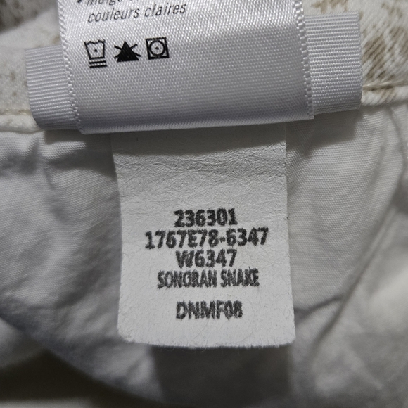 PAIGE Hoxton Ankle Denim Jeans Sonoran Snake Print White Tan Size 28 - Picture 10 of 11